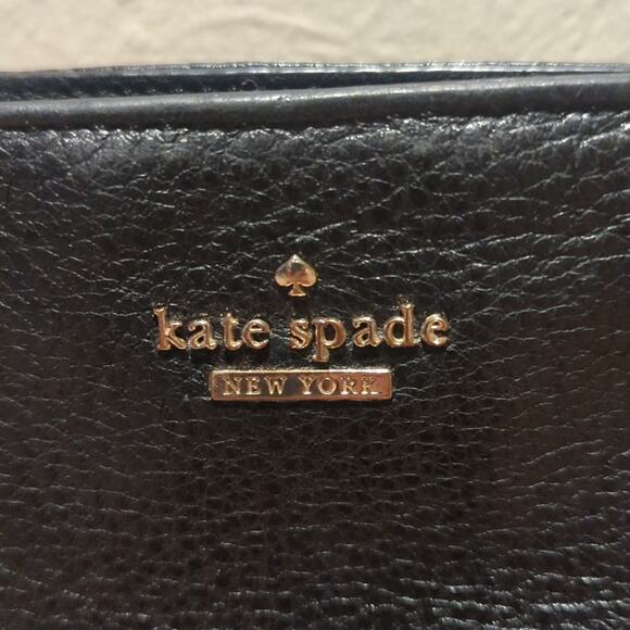 Kate Spade Black Shimmer Pebbled Leather Chain/Leather Strap Shoulder Bag - Picture 2 of 10